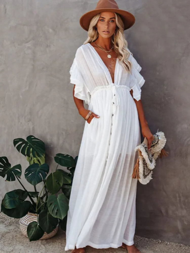 Butterfly Sleeve Beach Dress