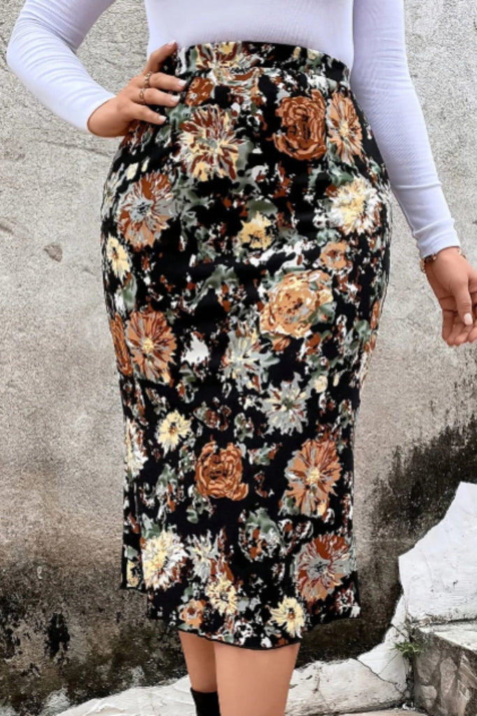 Floral Print Bodycon Skirt