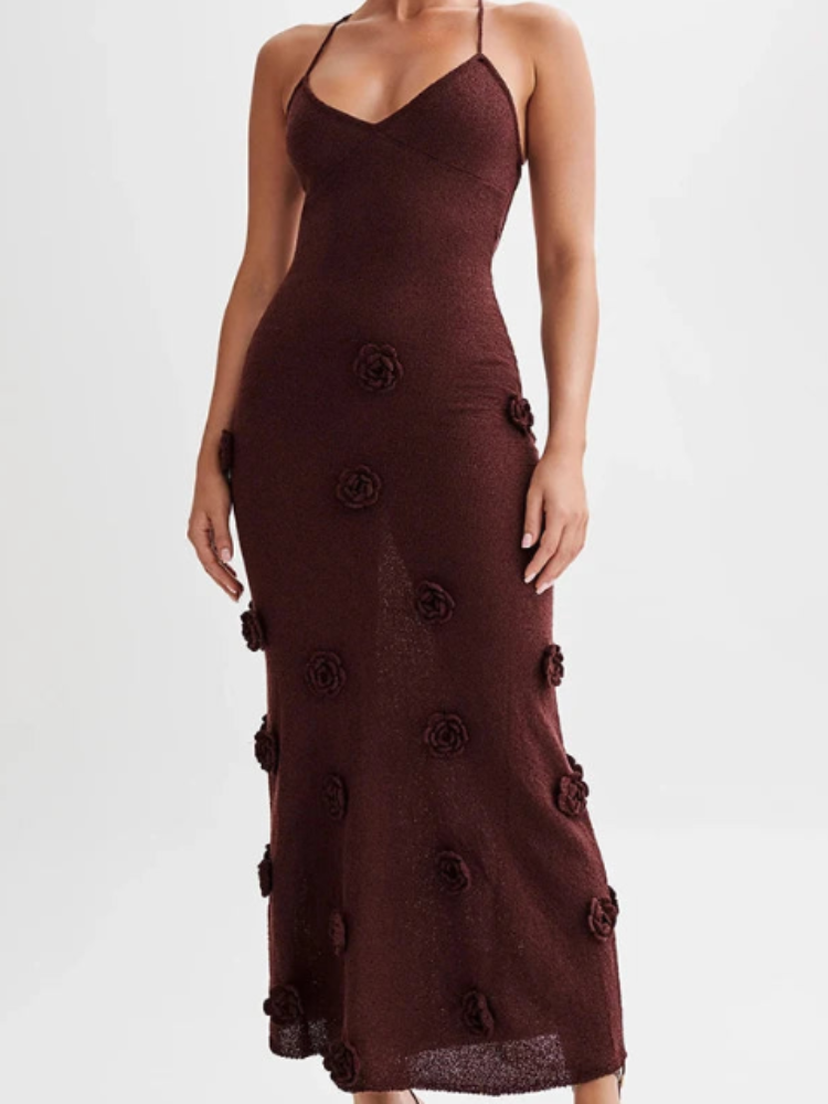 Floral Backless Maxi Dress