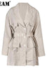 EAM Women's Oversized Double-Breasted Blazer