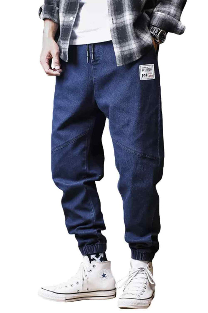 Men's Baggy Cargo Jeans (Ankle Length, Stretch Denim)