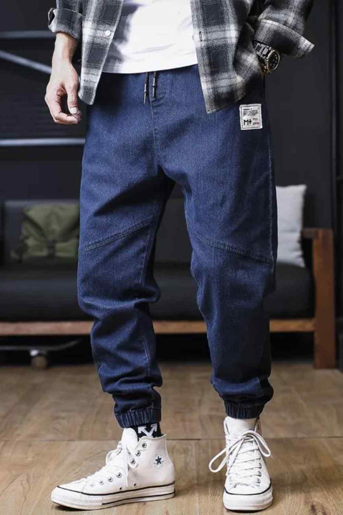 Men's Baggy Cargo Jeans (Ankle Length, Stretch Denim)