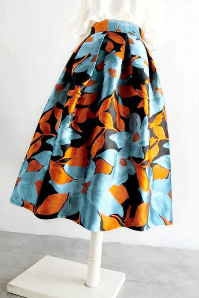 Jacquard Irregular A-Line Skirt – Elegant Vintage Style