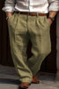 Men's Casual Straight Linen Pants