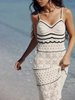 Women’s Crochet Wool Halter Long Dress