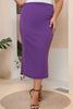 High-Waist Purple Pencil Skirt