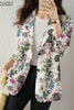 Retro Printed Long Sleeve Blazer