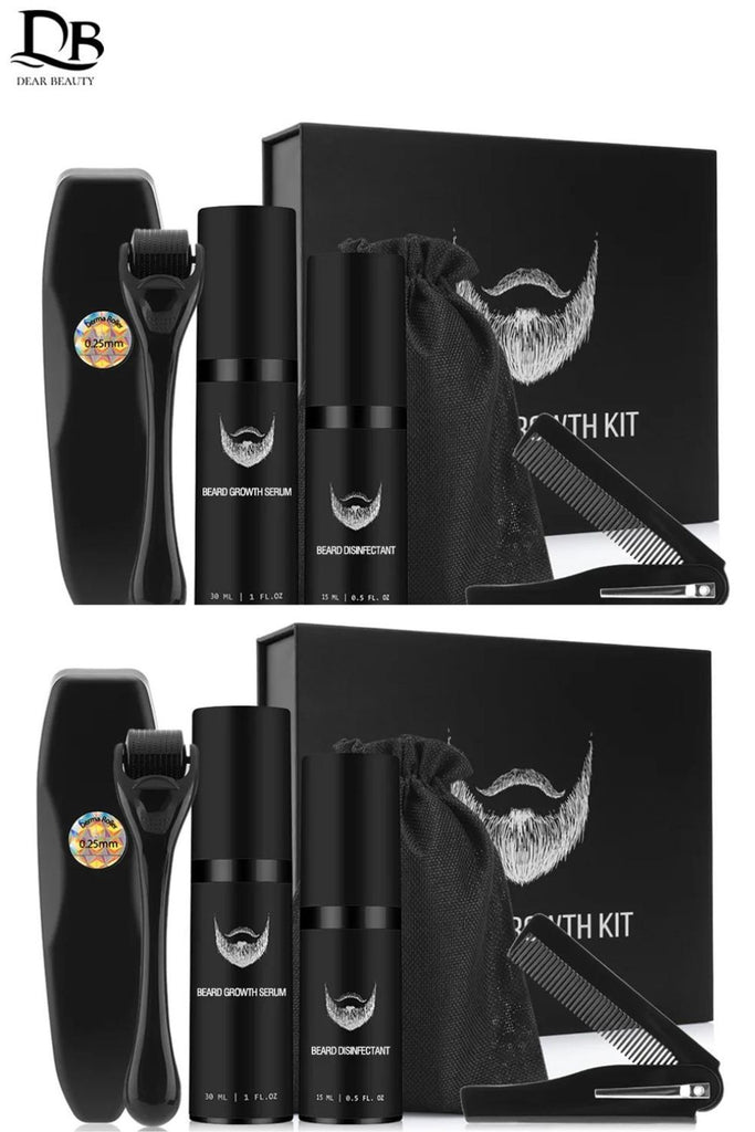 4Pcs/set Men Beard Growth Kit Professional Hair Growth Enhancer