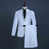 Men's White Diamond Embroidered Tuxedo