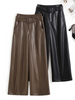 Sheepskin Leather Wide-Leg Pants