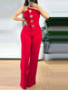 Asymmetrical Bandeau Strapless Jumpsuit
