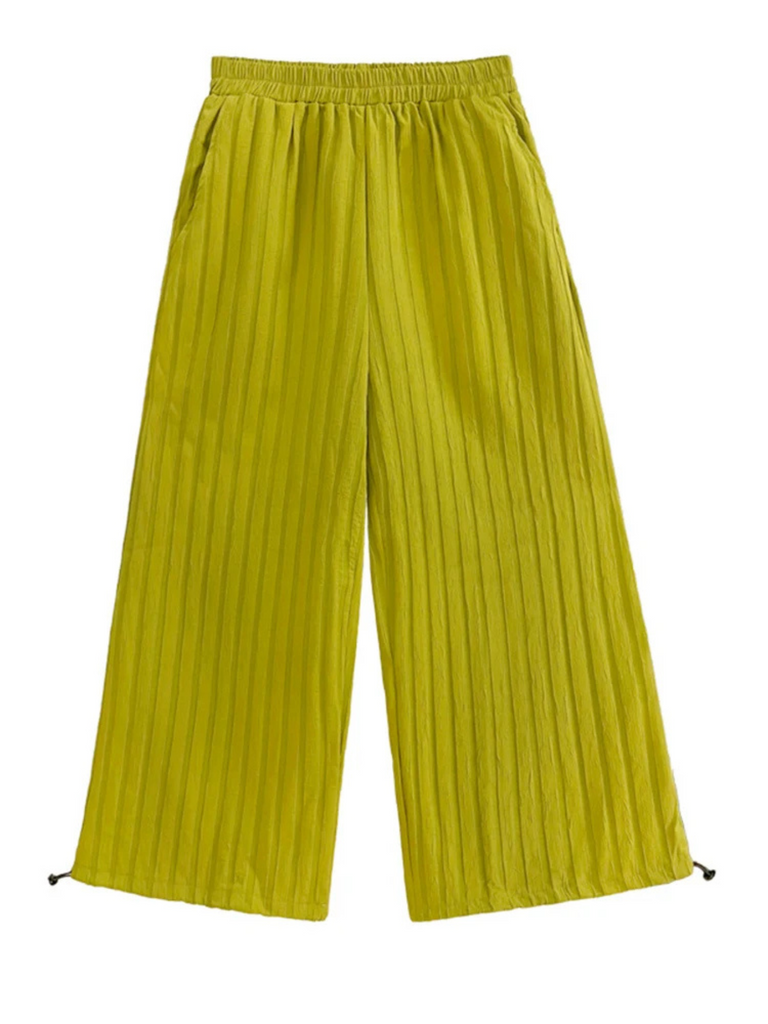 Black Pleated Drawstring Pants