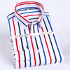 Men's Color Block Striped Wrinkle-Resistant Dress Shirt Long-Sleeve Standard-fit Hidden Button Collar Casual Pure Cotton Shirts