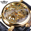 Winner Skeleton Leather Watch