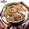 Winner Skeleton Leather Watch