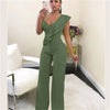 Patchwork Jumpsuit Women Casual Sexy Off Shoulder Slash Neck Long Sleeve Lady Black Jumpsuit Elegant Slim Wide Pants Streetwear