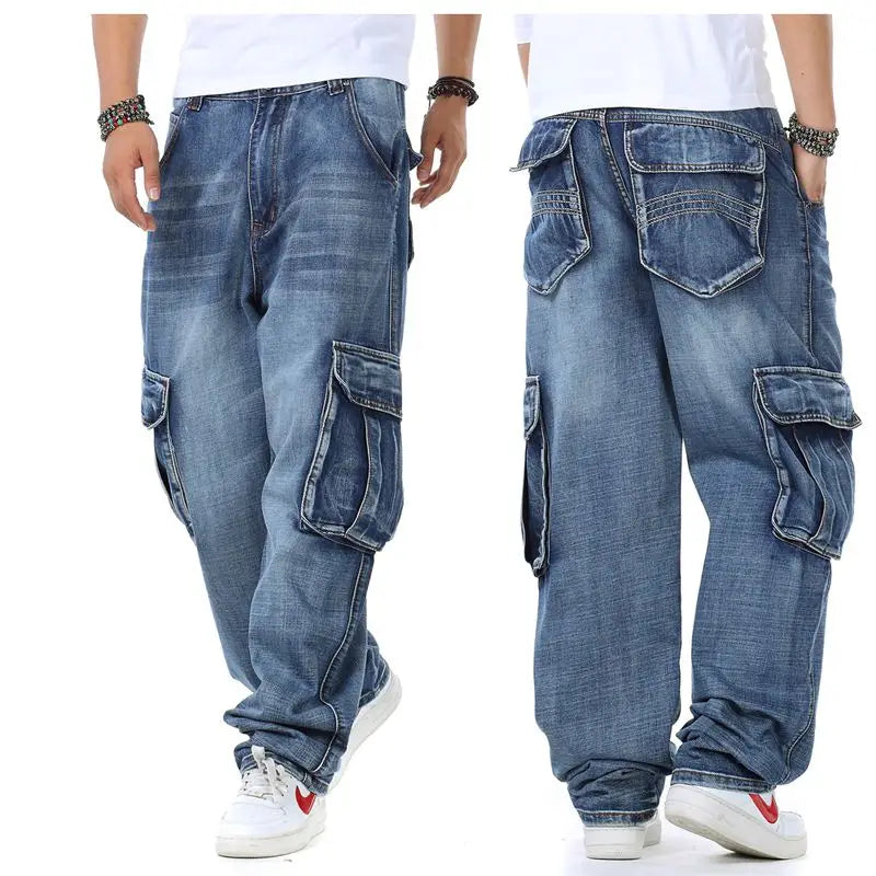 Men's  Baggy Hip Hop Jeans Multi Pockets