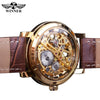 Winner Skeleton Leather Watch