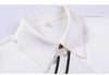 Ruffles Wave Cut Women's blouses and shirts 2023 Spring Elegant Fashion Office Lady Commute Lapel Button Chiffon Shirts female