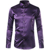 Luxury Shirt Men Silk Satin Smooth Mens Dress Shirts Casual Button Down Suit Shirts Party Ball Wedding Camisa Masculina M-XXXL
