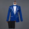 Men's White Diamond Embroidered Tuxedo