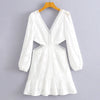 Elegant Lace Hollow-Out Mini Dress