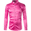 Luxury Shirt Men Silk Satin Smooth Mens Dress Shirts Casual Button Down Suit Shirts Party Ball Wedding Camisa Masculina M-XXXL