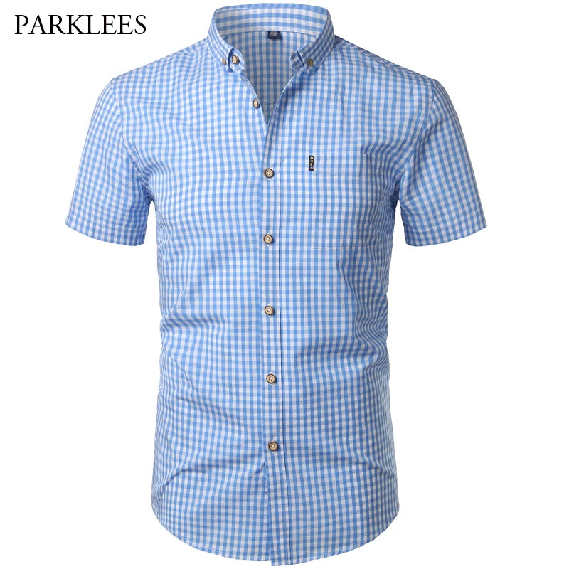 Mens Plaid Shirt Long Sleeves Cotton Casual Slim Fit Shirts Button Up Men Dress Shirts Business Shirt Chemise Camisa Masculino