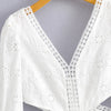 Elegant Lace Hollow-Out Mini Dress