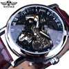 Winner Skeleton Leather Watch