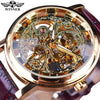 Winner Skeleton Leather Watch