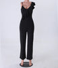 Patchwork Jumpsuit Women Casual Sexy Off Shoulder Slash Neck Long Sleeve Lady Black Jumpsuit Elegant Slim Wide Pants Streetwear