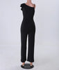 Patchwork Jumpsuit Women Casual Sexy Off Shoulder Slash Neck Long Sleeve Lady Black Jumpsuit Elegant Slim Wide Pants Streetwear