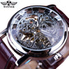 Winner Skeleton Leather Watch