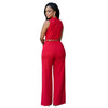 Jumpsuit Women 2021 Europe New single-breasted High Waist Belt wide-legged Pants Jumpsuits Rompers Womens Slim Jumpsuits ZSW2197