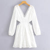 Elegant Lace Hollow-Out Mini Dress