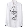 Ruffles Wave Cut Women's blouses and shirts 2023 Spring Elegant Fashion Office Lady Commute Lapel Button Chiffon Shirts female