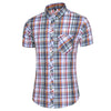 New Fashion Plaid Shirt Men Summer Casual Short Sleeve Shirts Mens Plus Size Beach Hawaiian Tops Blouse Male 5XL 6XL 7XL
