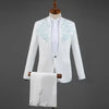 Men's White Diamond Embroidered Tuxedo