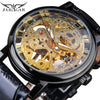 Winner Skeleton Leather Watch