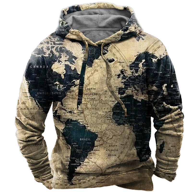 Trade Mens Sports Trend Hoodie European and American Hot Men's Sports Sweater Trendy Hoodie