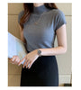 Casual Women Clothing Korean Knitted Women Top Blusas Mujer De Moda Spring Summer New Solid Slim Turtleneck Blouse Blusas 8622