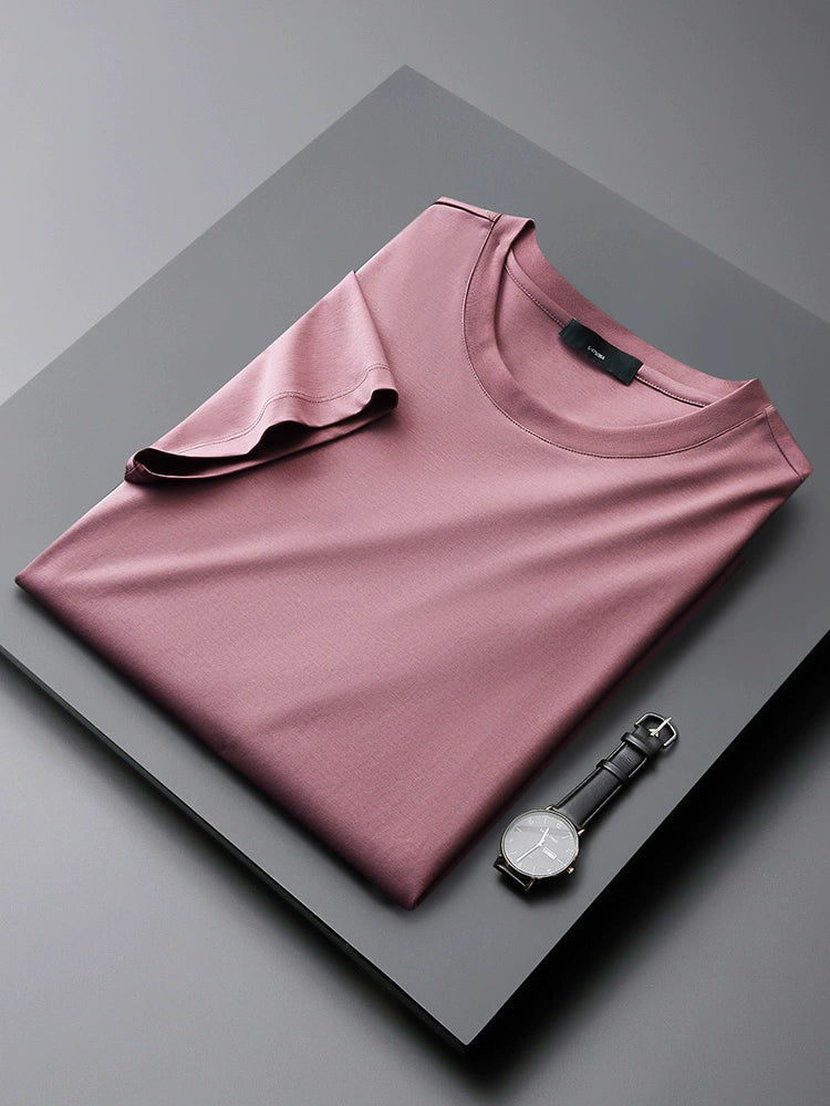High-End Affordable Luxury Slim-Fit Mulberry Silk T-shirt