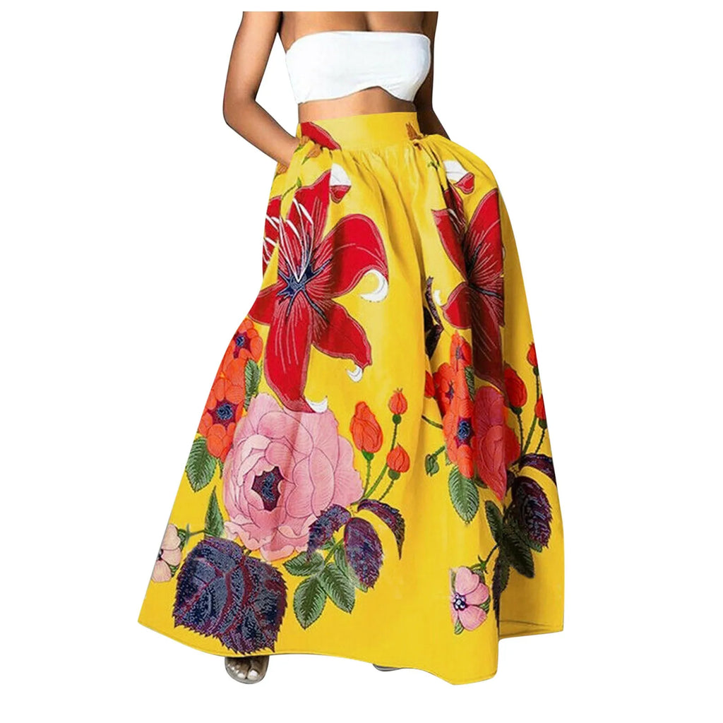 Floral Maxi Skirt - Bohemian Vintage Style