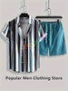 Summer New Men's Striped Set