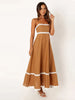 Wave Striped Patchwork Maxi Dress