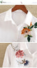 Office Lady White Long Sleeve Embroidery Shirt Blouse Women 2023 New Spring Fashion Button Slim Shirts Top Femme S-5XL