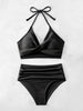 Sexy High Waist Bikini 2025 Women Halter Swimwear Female Swimsuit