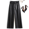 Sheepskin Leather Wide-Leg Pants