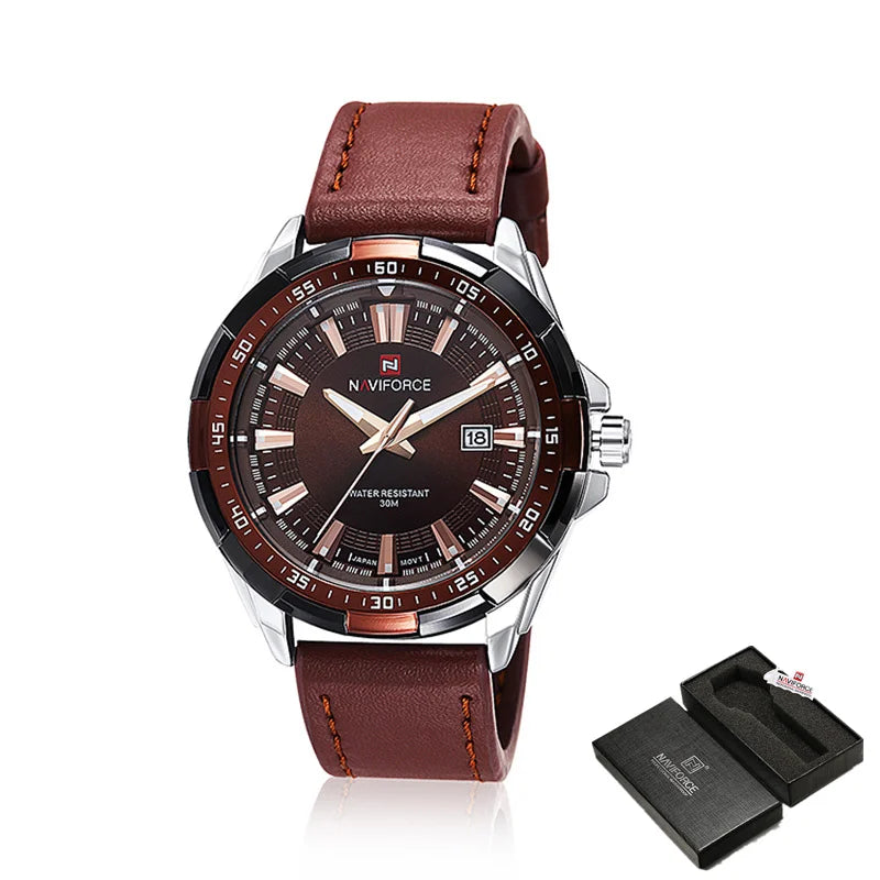 AVIFORCE Military Leather Watch